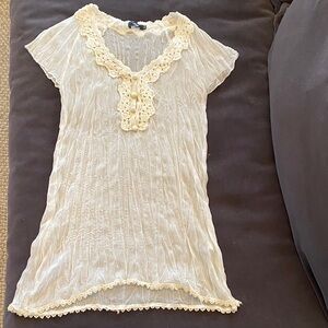 Chic Cream Lace Women's Blouse